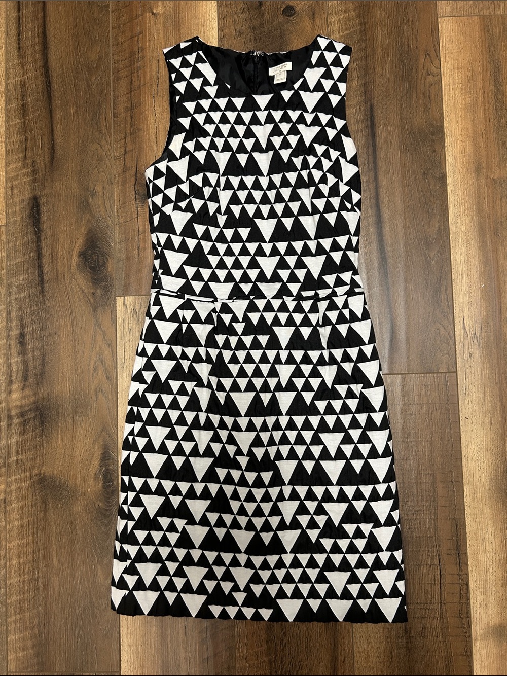 J Crew Sleeveless Black & White Geometric Sheath Dress 00